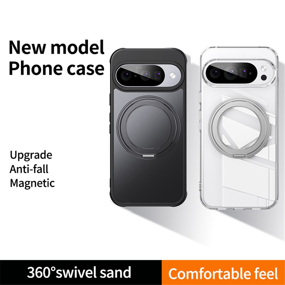 [SG] เคสขาตั้งแหวนหมุนได้แม่เหล็ก 360 Google Pixel 10/10 Pro/10 Pro XL - ฝาครอบปลอกอะคริลิกแบบนุ่มแล