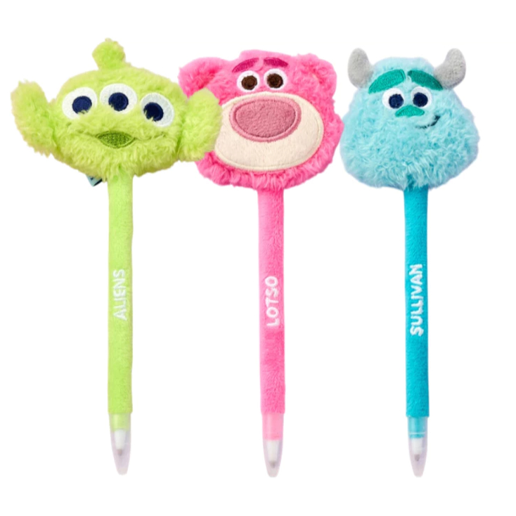 [BUTTER SHOP] Disney Pixar Sweet Party Fluffy Face Ball Pen 0.5mm (Alien /Lotso / Sulley) buttershop