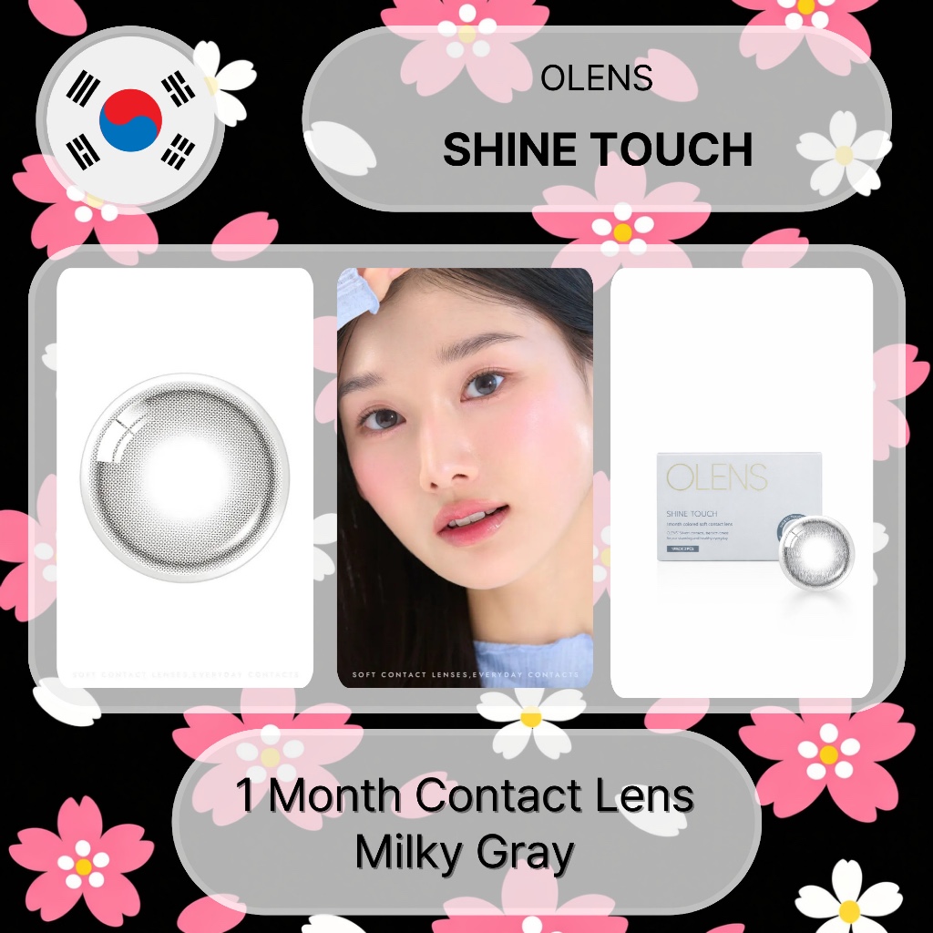 Olens Shine Touch (Milky Grey) คอนแทคเลนส์ 1 เดือน (2P)