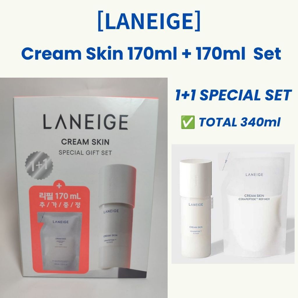 [LANEIGE] Cream Skin Cerapeptide Refiner 170ml + 170ml Set | 1+1 Deep Hydration Barrier Toner