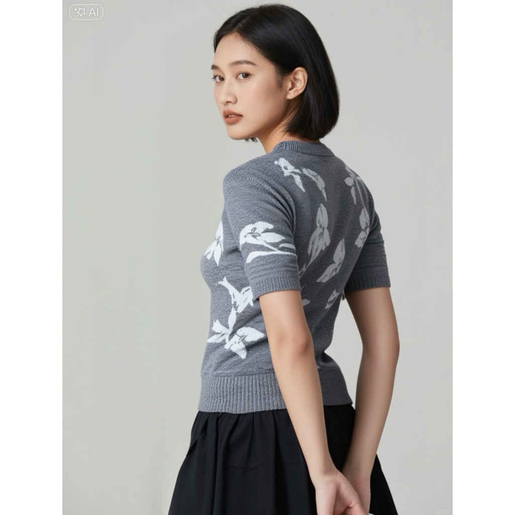 Xclusive Top Floral Soft Knit Short