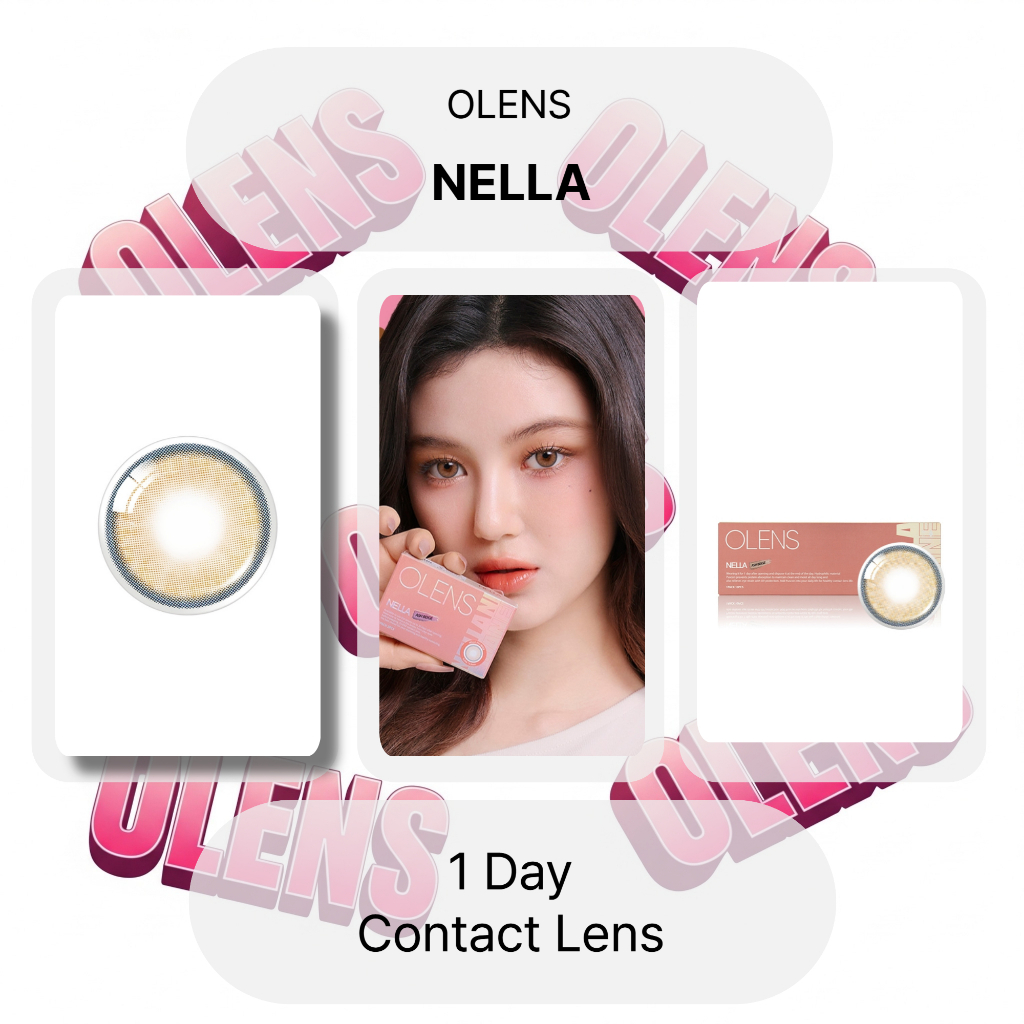 Olens คอนแทคเลนส์ 1 วัน Nella Ash สีเบจ