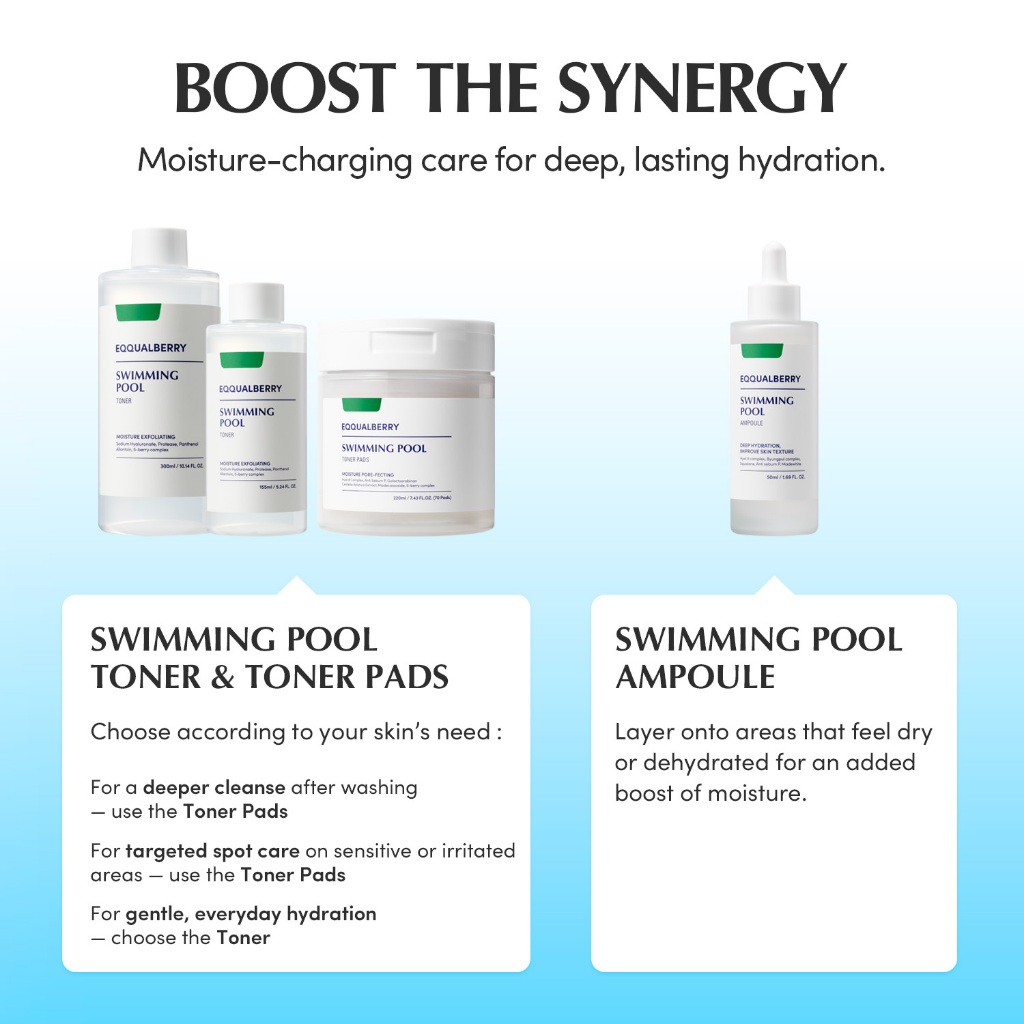 [EQQUALBERRY ของแท้] โทนเนอร์ SWIMMING POOL 300ml – ใช้ได้ทุกวัน ผลัดเซลล์ผิว อ่อนโยน ไม่มีสารเคมี - รูปที่ 6