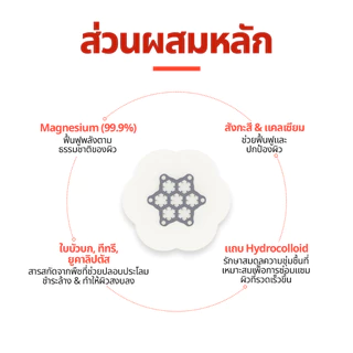 [Snow2+ Official] AC Magnesium แผ่นแปะผิวฟื้นฟู 8 ชม. / แผ่นแปะเข็ม / แปะสิว (เล็ก 10 แผ่น)