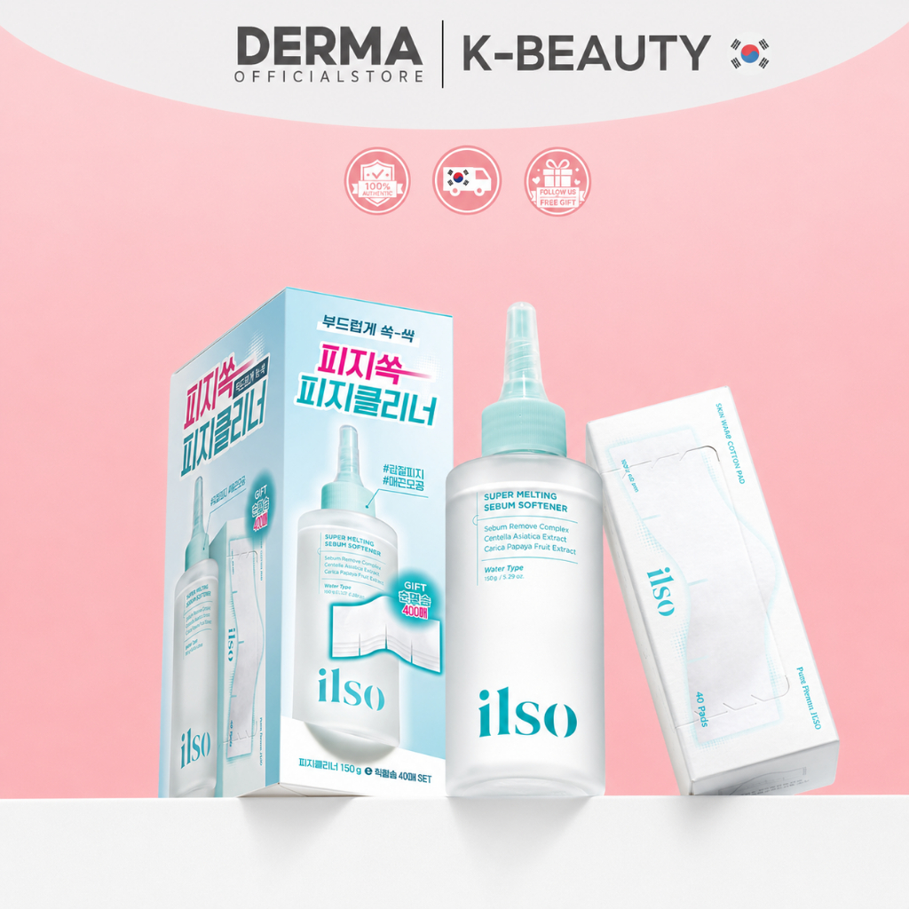 ILSO Blackhead & Sebum Control Kit – Super Melting Sebum Softener + 40ea Nose SKIN WRAP COTTON PAD