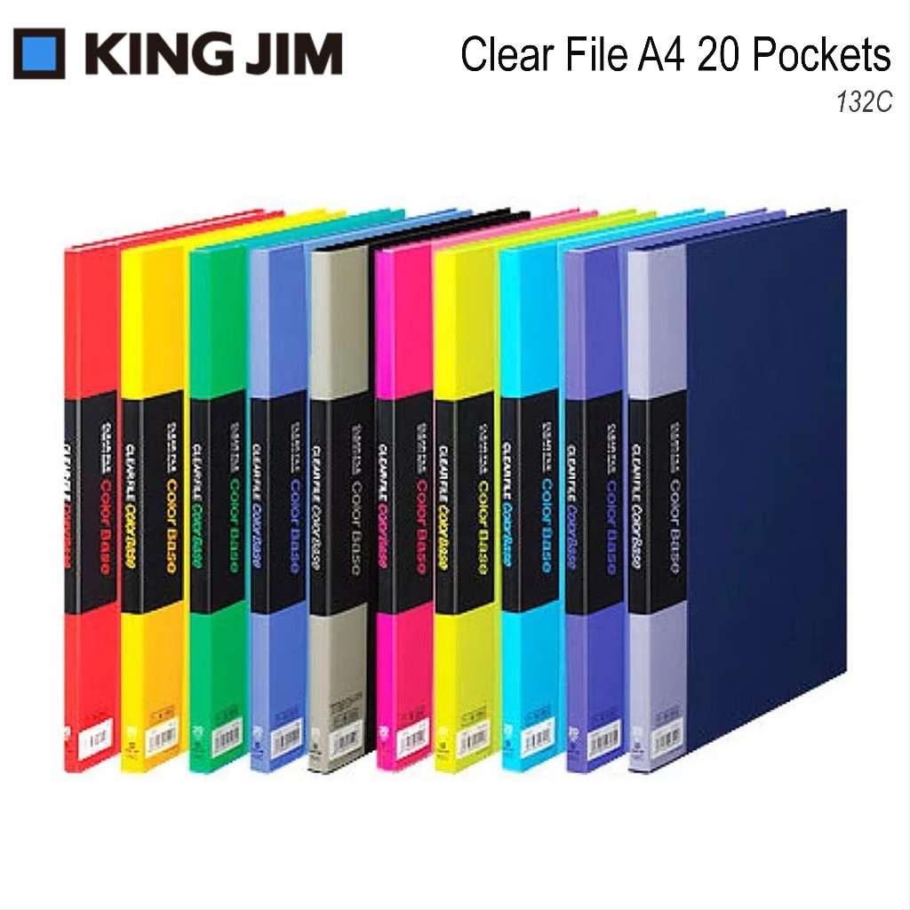 King Jim Color Base ไฟล์ใส 132C A4-S 20 กระเป๋า
