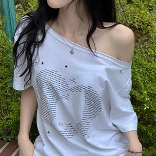 [RONRON] Type Cat Off Shoulder T Shirts / 3colors