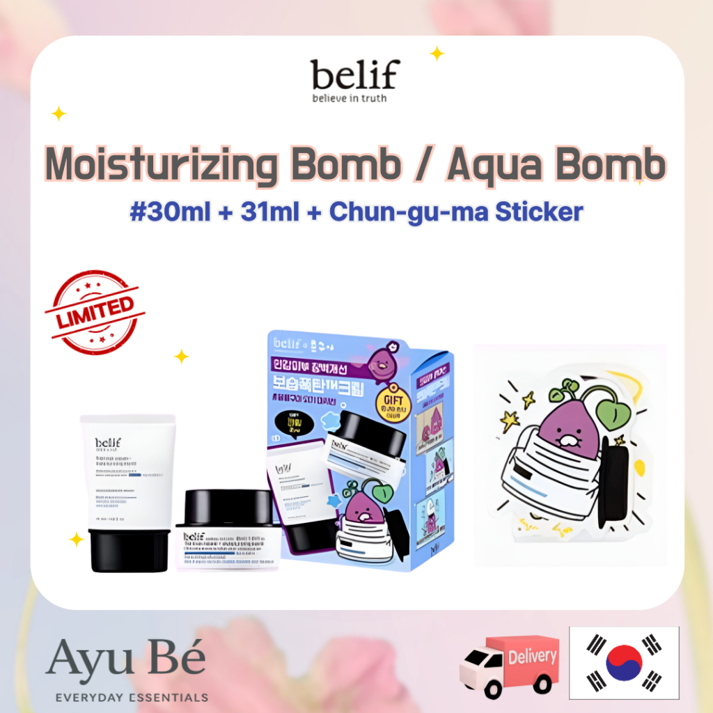 [belif x ChunguMa] Moisturizing Bomb / Aqua Bomb 30ml + 31ml Special Set (+ChanguMa Sticker)