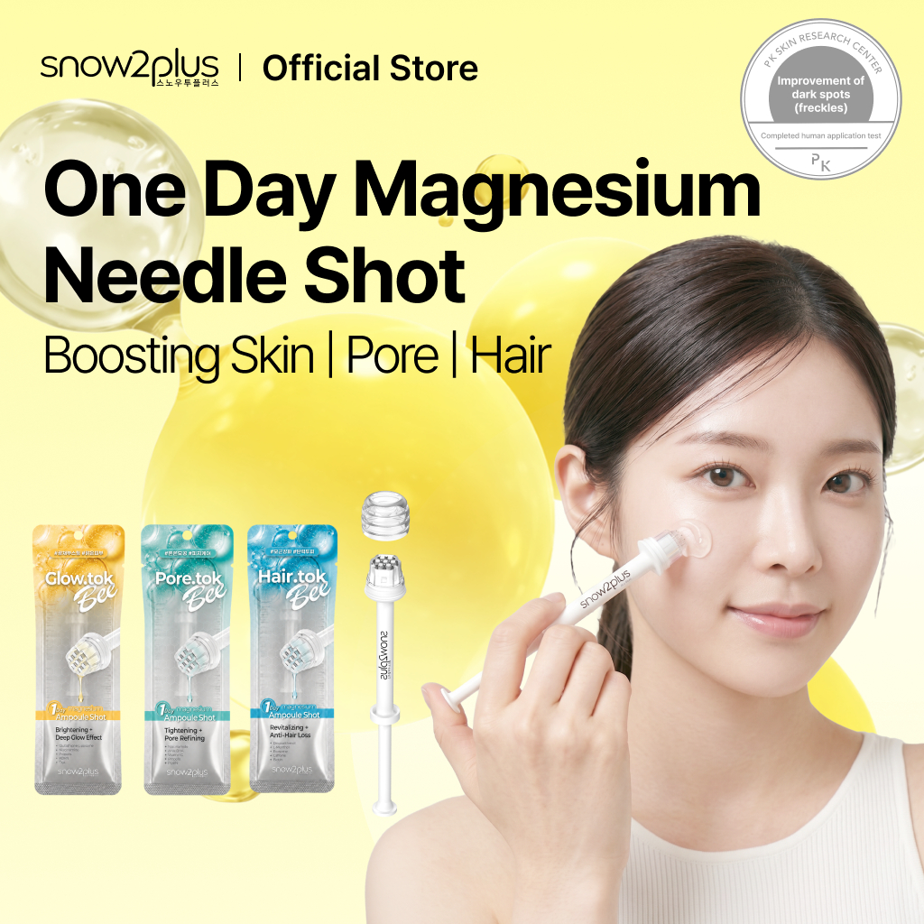 [Snow2+ Official] One Day Magnesium Needle Shot for Skin | ผม | Pore Booster (1 Syringe Ampoule) / Melasma Dark Spot Brightening Care / Glutathione PDRN
