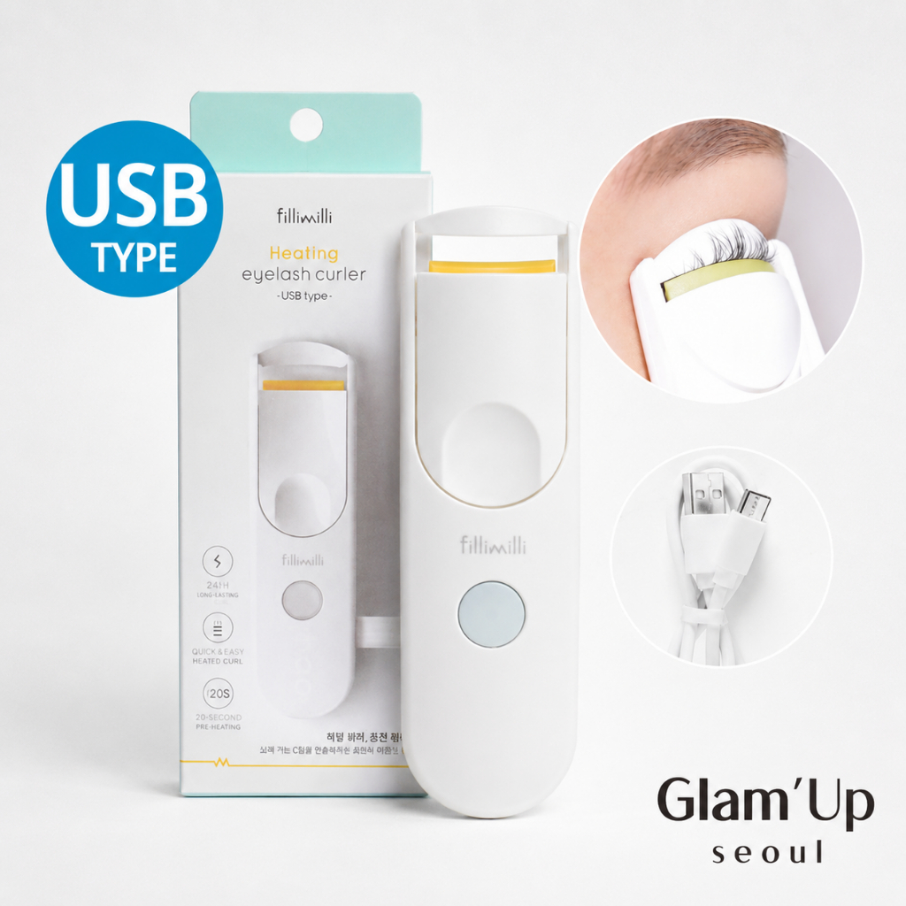 [Fillimilli] เครื่องดัดขนตาแบบทําความร้อนประเภทการชาร์จ USB ผลิตในเกาหลี