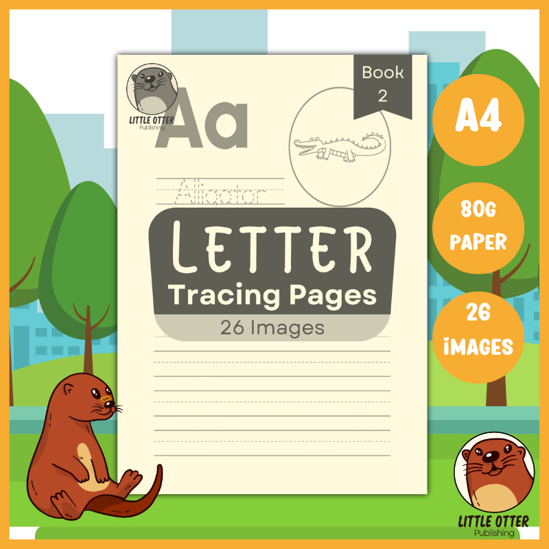 หนังสือ Tracing Letter สําหรับเด็ก 2 - (A4 26 รูปภาพ 80 แกรม) LittleOtterPublishing