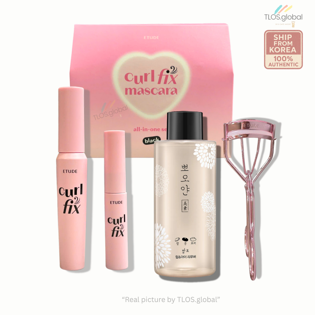Etude Curl Fix Mascara All-in-One Set Mascara + Mini Mascara + Remover + Eyelash Curler