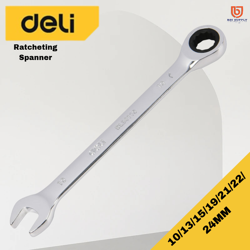 DELI 10/13/15/19/21/22/24mm Ratcheting Spanner (DL34110)(DL34113)(DL34115)(DL34119)(DL3419)(DL3419)(