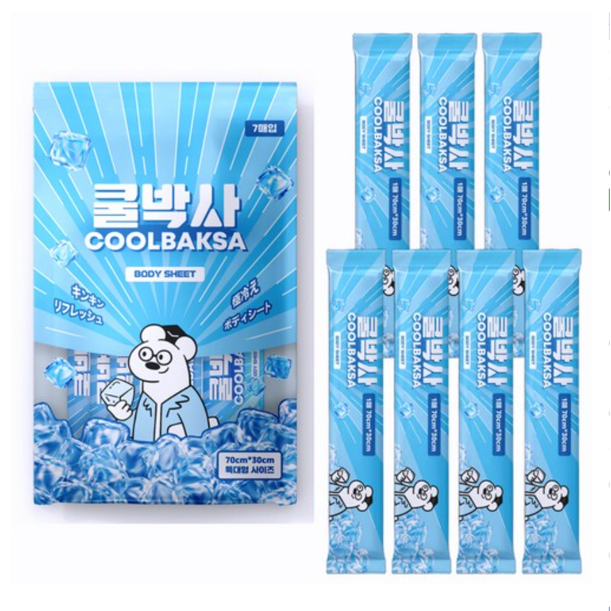 COOLBAKSA COOLING TISSUE DEO COOLING SHEET TOWEL SCARF XL SIZE, 1 แพ็ค, 7 แผ่น