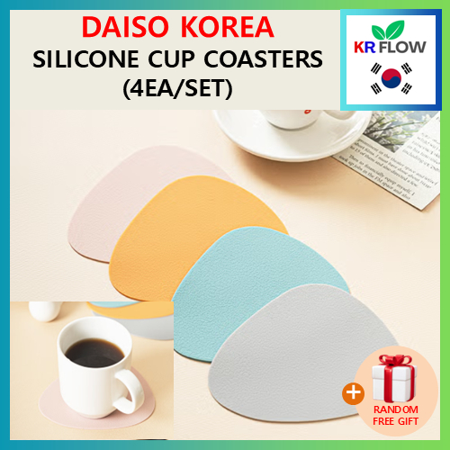 [DAISO KOREA] ที่รองแก้วซิลิโคน (4ea/Set) + RANDOM FREE GIFT / Daiso Korea