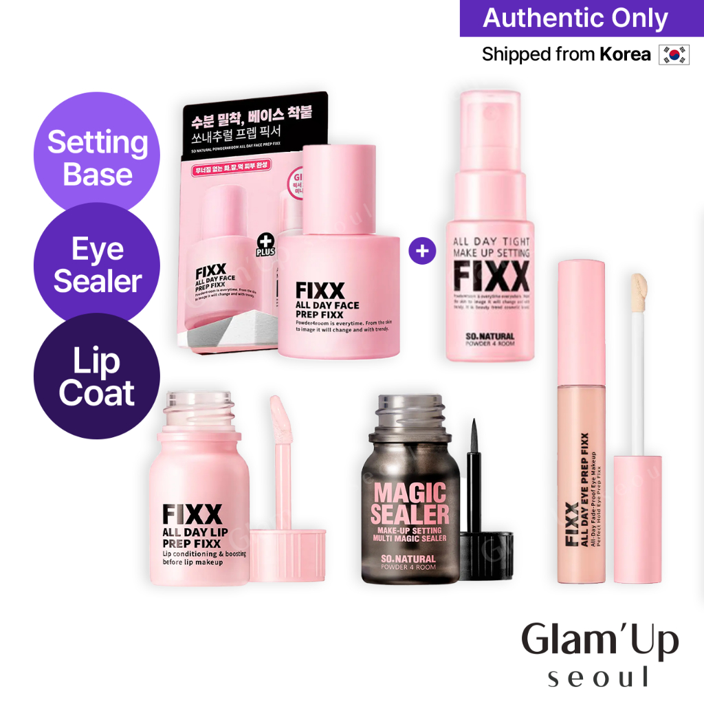 [So natural] All Day Fixx Face Prep / Lip Coat / Eye Makeup Magic Sealer / Base Makeup Setting Spray Fixer and Balm Made in Korea