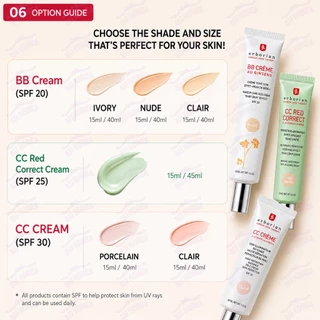 ERBORIAN CC Red Correct Cream / BB Cream Ivory / BB Cream Nude / BB Clair / K-BEAUTY