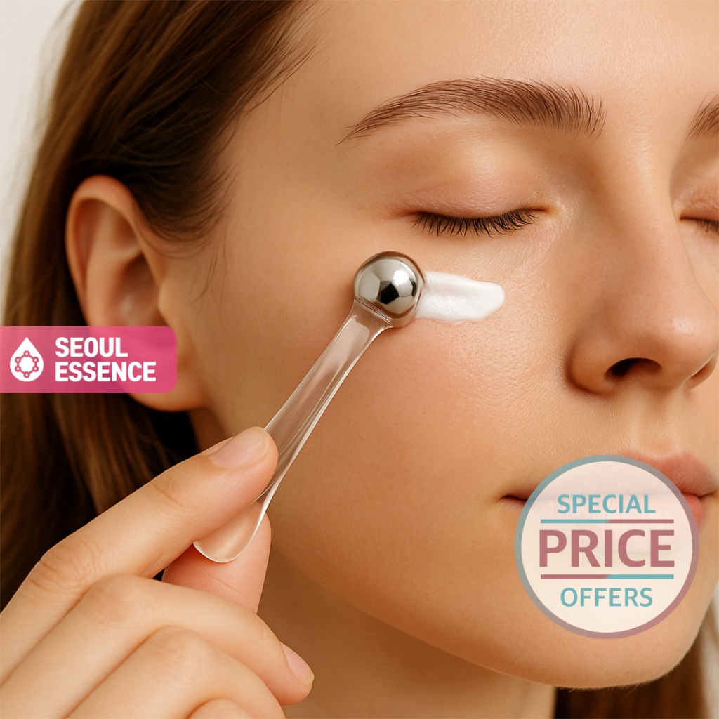 SEOUL ESSENCE Ice Touch Eye Massage - ลูกกลิ้งรอบดวงตาเย็น ลดบวม ครีมบํารุงรอบดวงตา Applicator