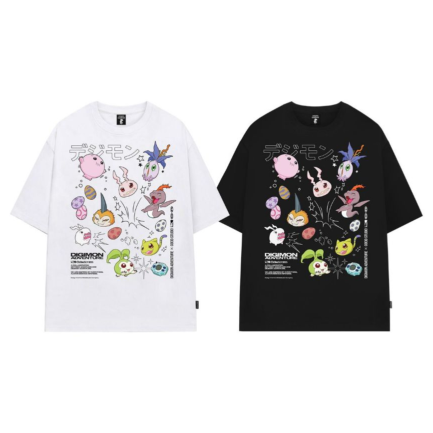🇰🇷ANINA Oddstudio Digimon Adventure In-Training II Stage Overfit เสื้อยืดเกาหลี Edition ขนาดใหญ่หลวม