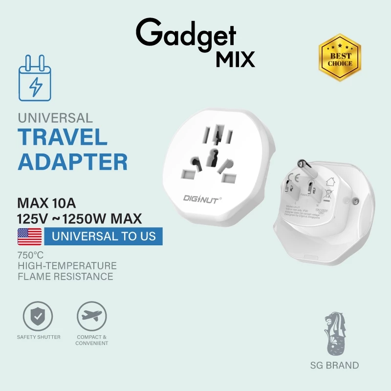 Gadget Mix Diginut อะแดปเตอร์ UK UA-20 / US UA-21 / AU UA-22 / EU UA-23 thumbnail 3