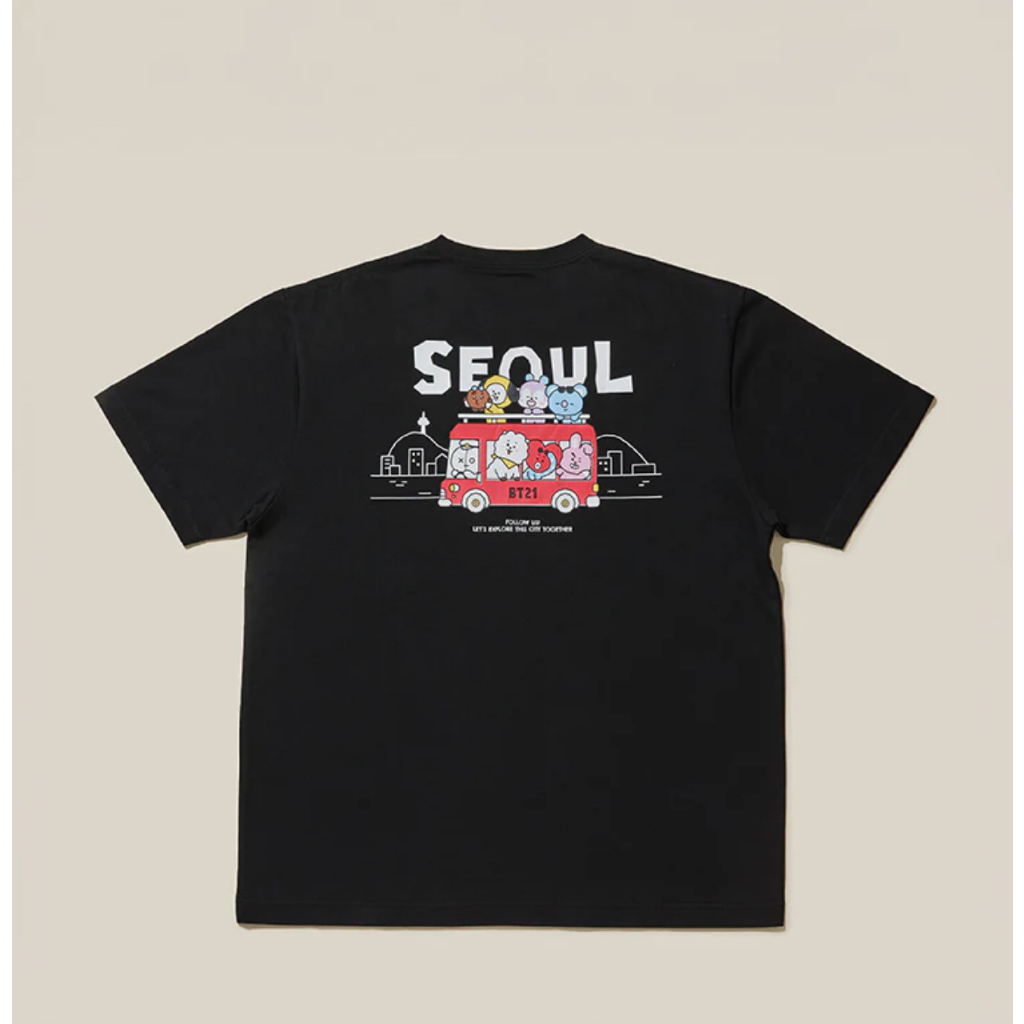 [BT21] BT21 SHORT SLEEVE T-SHIRT BLACK SEOUL EDITION