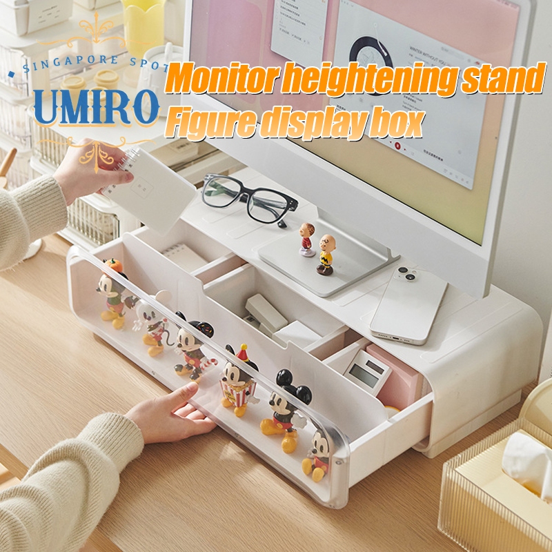SGMonitor Stand with Drawer Box Toy Popmart Display Box Office Desktop Drawer Storage Box