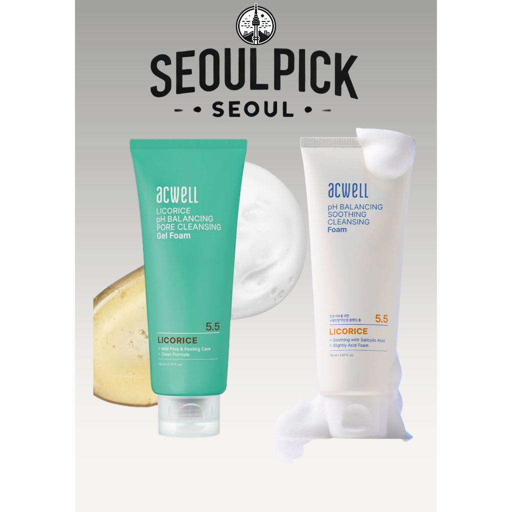 [Acwell] Licorice pH Balancing Cleansing Gel Foam 150ml – Gentle Face Wash,Olive Young Korea