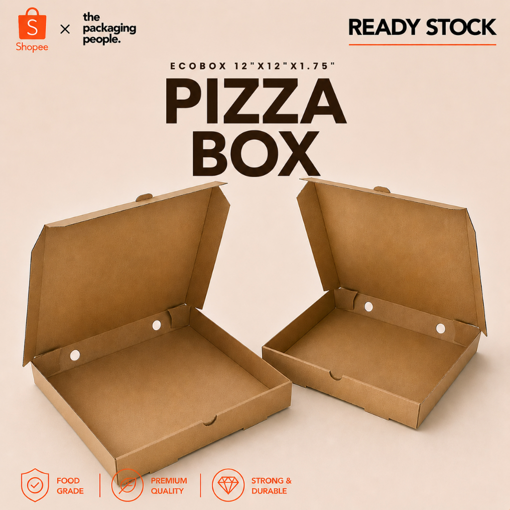 (10PCS) PIZZA ECOBOX 12"X12"X1.75" CORRUGATED PIZZA BOX