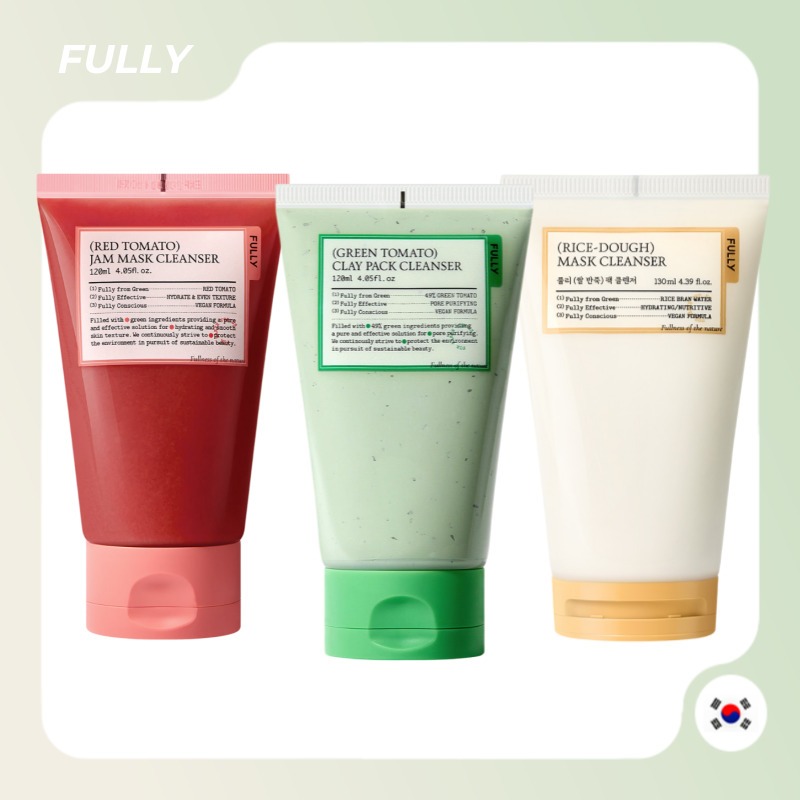 [FULLY] Vegan Pack Cleanser 120ml (3 ประเภท: Green Tomato / Red Tomato / Rice Dough)