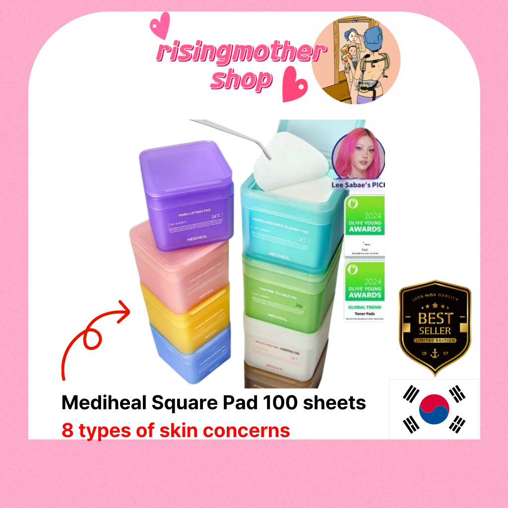 [K-Beauty No.1 / 64-Award Winner] MEDIHEAL Square Toner Pad 100 แผ่น (8 ชนิด) เลือกสภาพผิวของคุณ (ฝ้