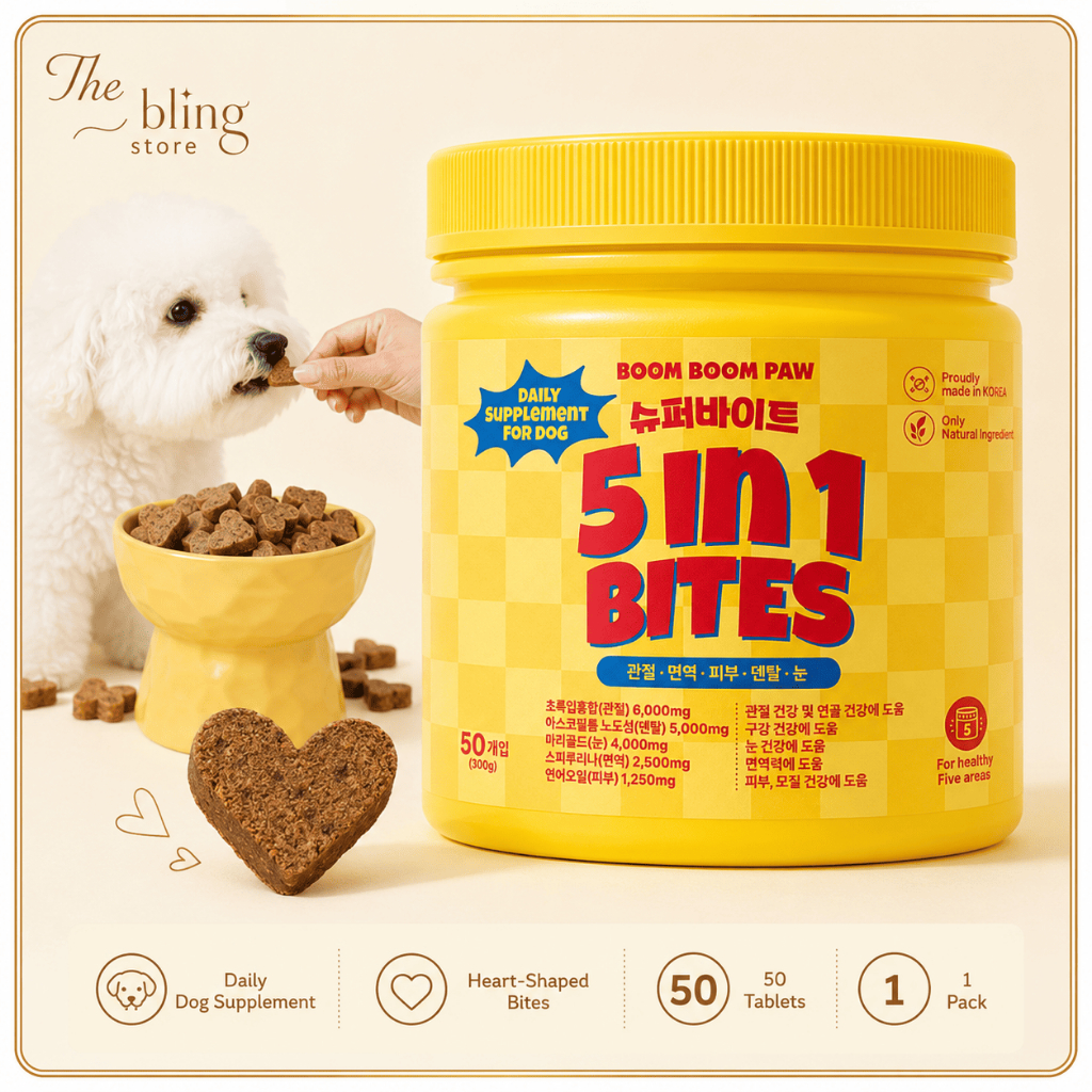[ อาหารเสริมสุนัข 50 เม็ด 1 แพ็ค ] Boom Boom Paw Super Bite All-in-One Daily Pet Nutrition Chewable 