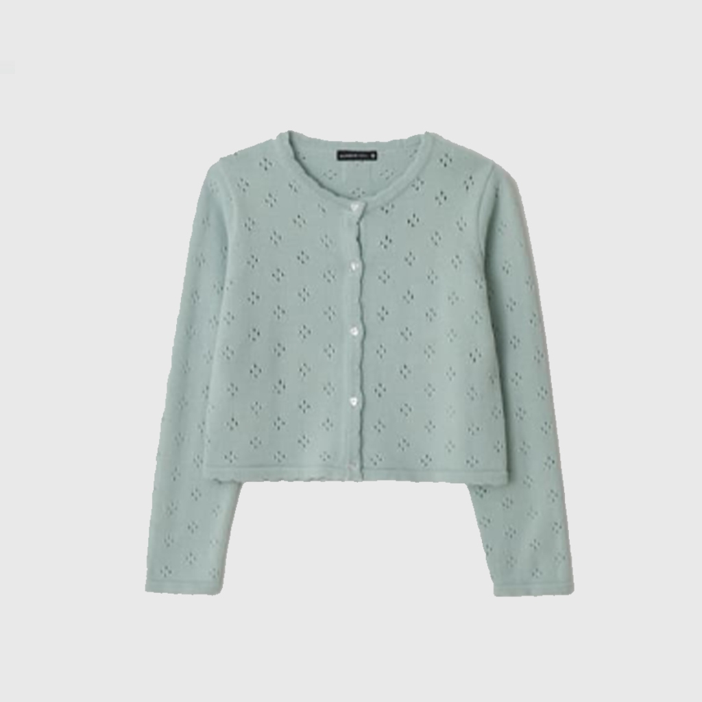 [RONRON] Heart Button Scotch Knit Cardigan / 4colors — صورة 6