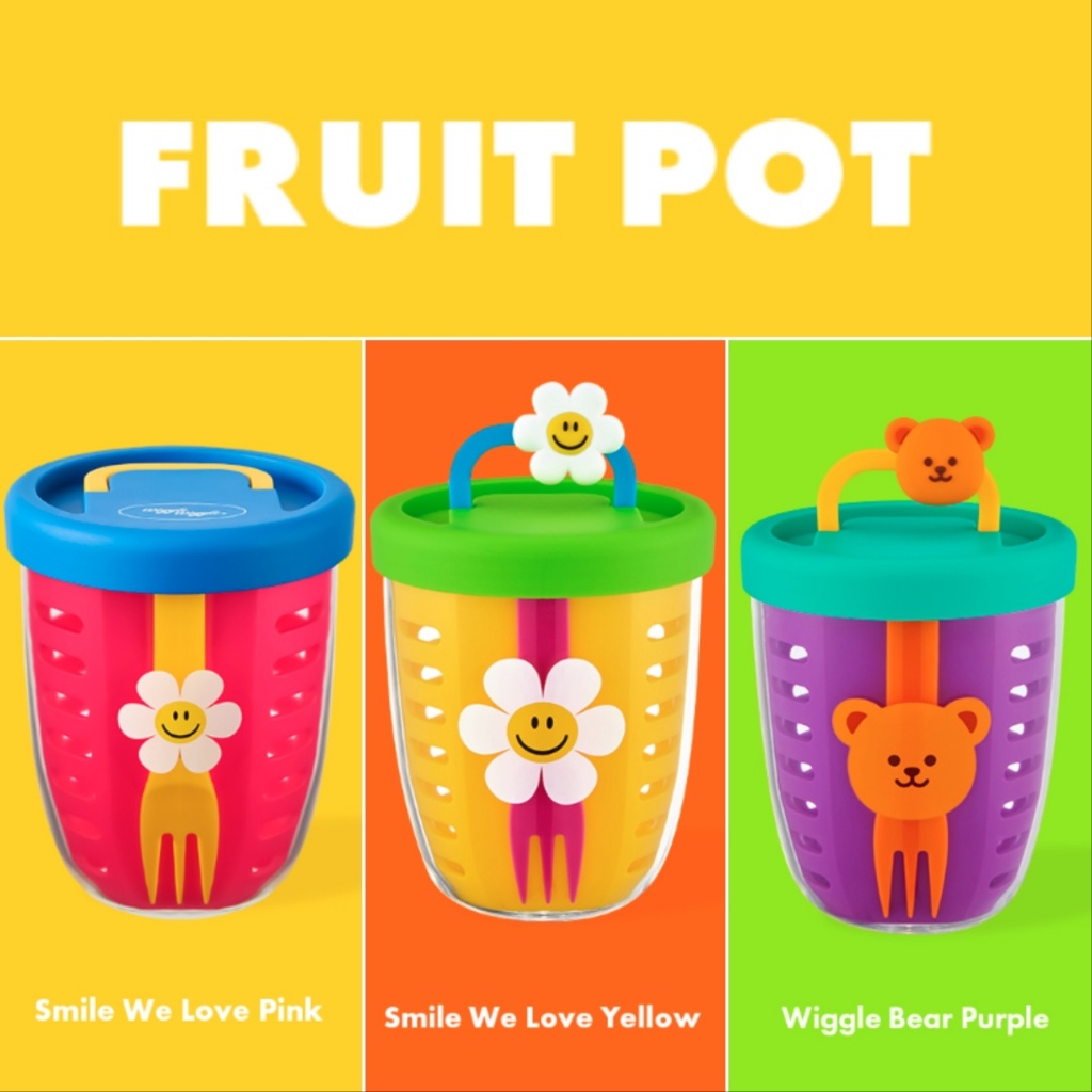 Wiggle Wiggle Fruit Pot – Smile We Love Pink / Smile We Love Yellow / Wiggle Bear Purple