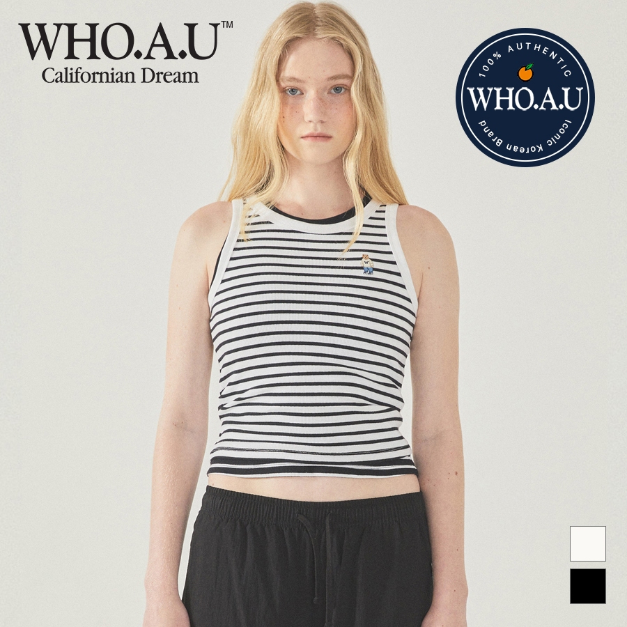 [WHO.AU] Stve Ribbed Stripe Sleeve Top / WHRNF3752F