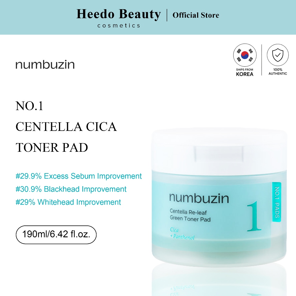 [Numbuzin] No.1 Centella Re-Leaf Green Toner Pads