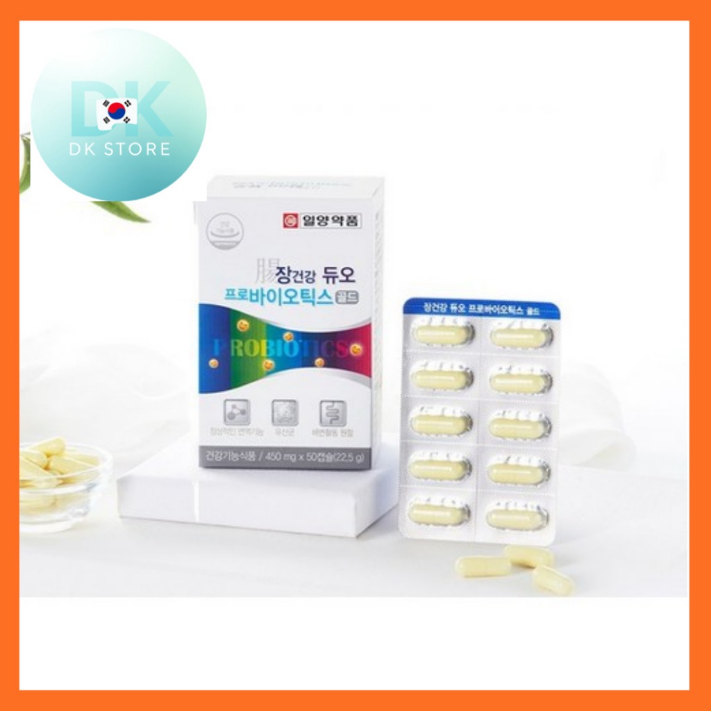 ILYANG PHARM สุขภาพลําไส้ Duo Probiotic Gold (50 ชิ้น): Balanced Gut, Boost Vitality