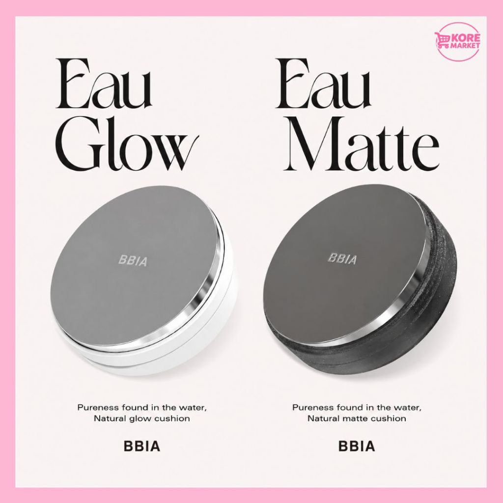 BBIA Eau Glow Cushion / Eau Matte Cushion SPF40 PA+++ 15g Korean Cushion Foundation Semi Glow Soft M