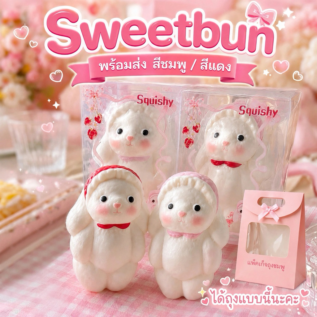 สกุชชี่ กระต่ายBunny Sweetbun💖แพ็คเก็จถุงชม