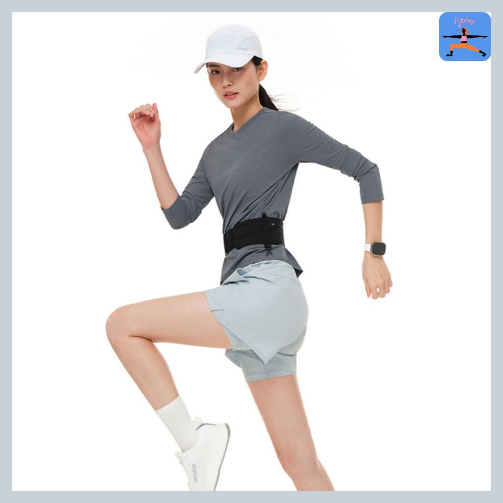 [andar] กางเกงขาสั้นระบายความร้อนผู้หญิง 2in1 เลกกิ้งด้านในวิ่งยิม Activewear