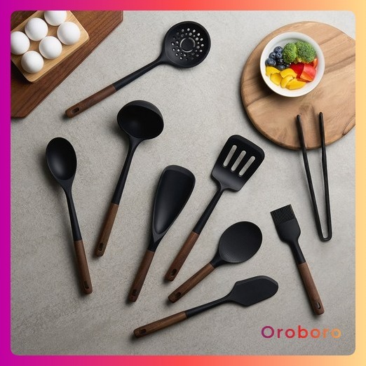 RUECOOK WALNUT SILICONE KITCHEN UTENSIL