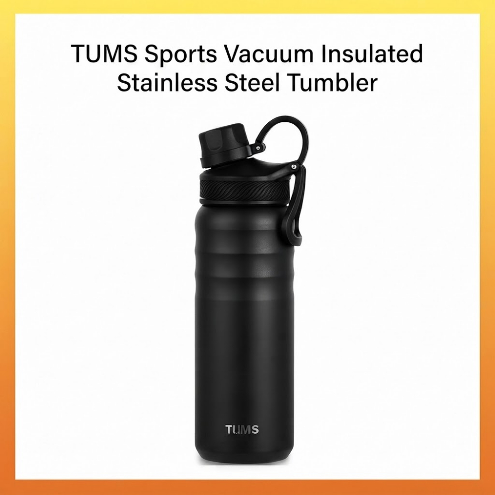 TUMS แก้วน้ําสแตนเลสหุ้มฉนวนสูญญากาศกีฬา 650มล