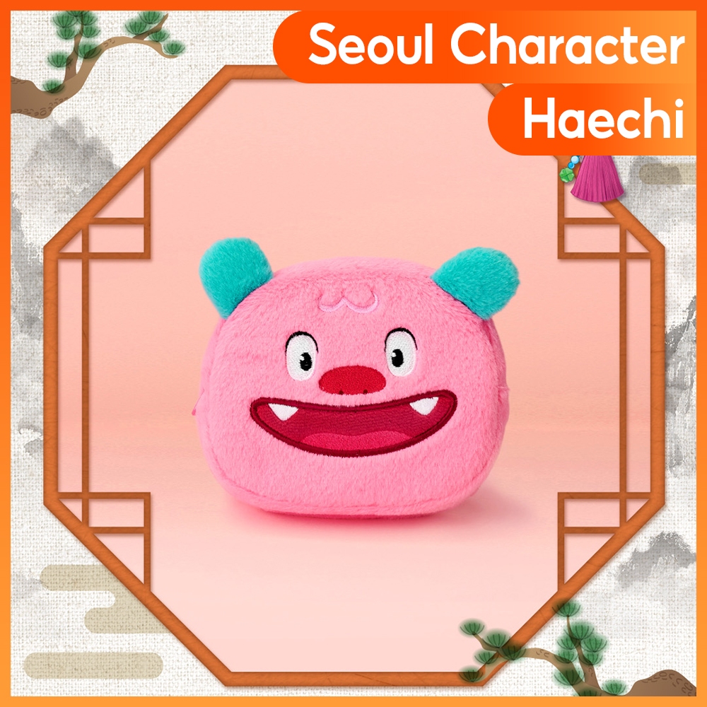 [Korea_Seoul Character] DDP Design Store Seoul Character Haechi Plush Zipper Pouch Soft Storage Bag 