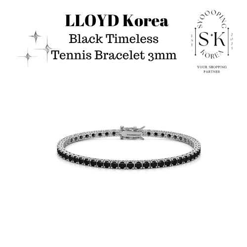 [LLOYD KOREA] LLOYD Korea Black Timeless Tennis Bracelet 3mm Size S/M/L