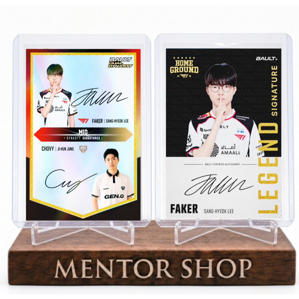 [ร้านเมนเตอร์] ✨ FAKER & CHOVY การ์ดลายเซ็น Facsimile แบบกําหนดเอง | โฮโลแกรม Dual Auto & Faker ซิกเ