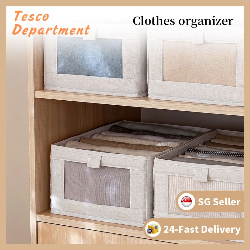 ผู้ขายSGกล่องเก็บเสื้อผ้าผ้า Home Organizer