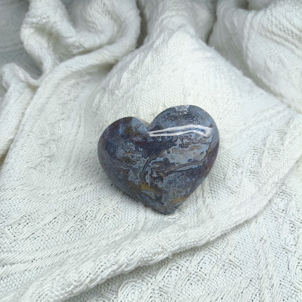 [SG] Moss Agate รูปหัวใจ|Healing • Grounding • Growth Crystal Home Décor