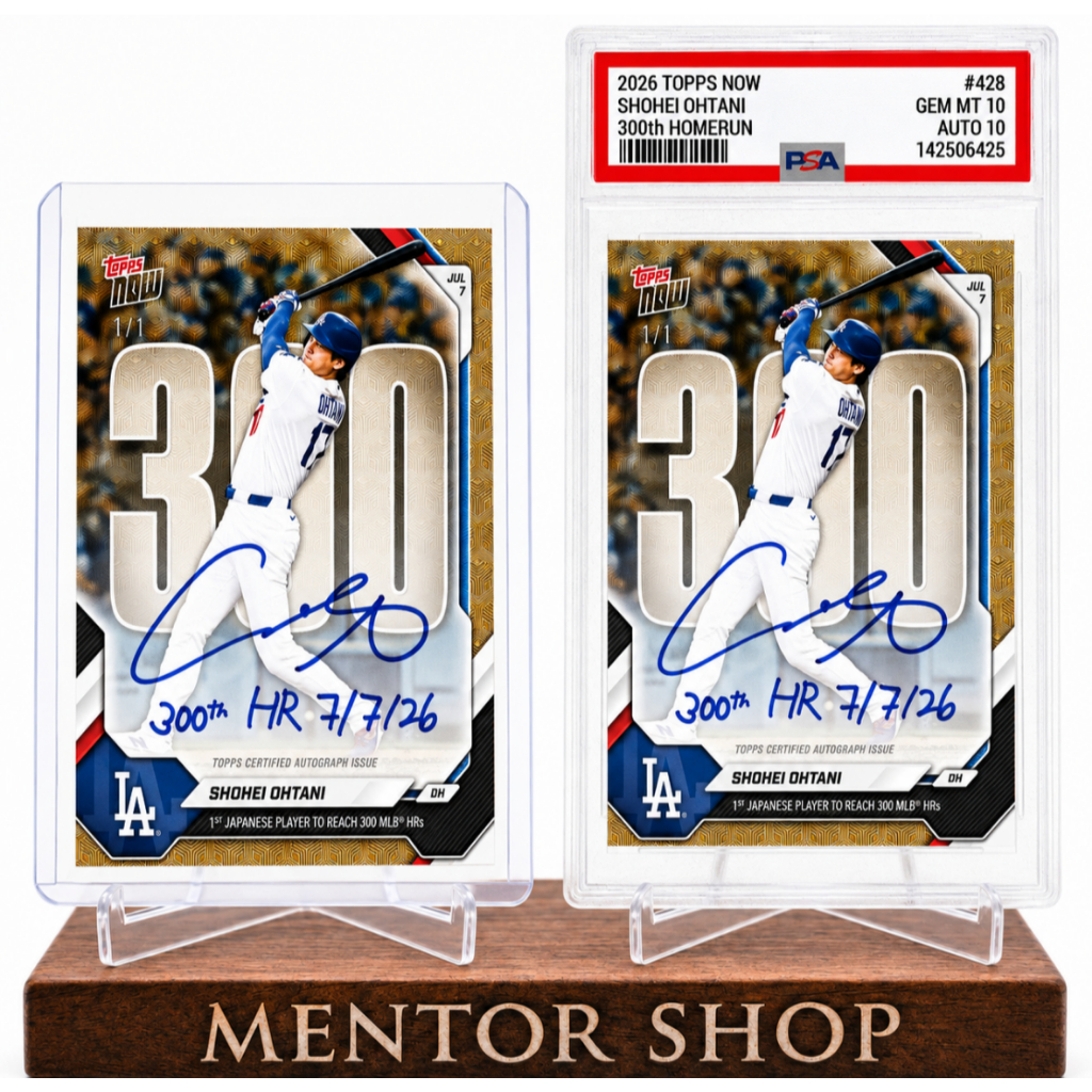 [ร้านเมนเตอร์] ✨Shohei Ohtani 300th Home Run 1/1 Custom Facsimile Auto Card – อะคริลิคสะสมระดับพรีเม