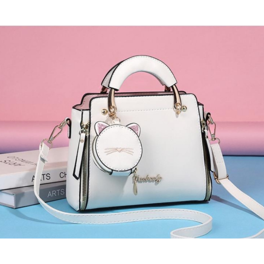 Uphold Womens Daily Mini Tote Crossbody Bag Cat Charm Multi-Storage Shoulder Bag 20s 30s College Stu