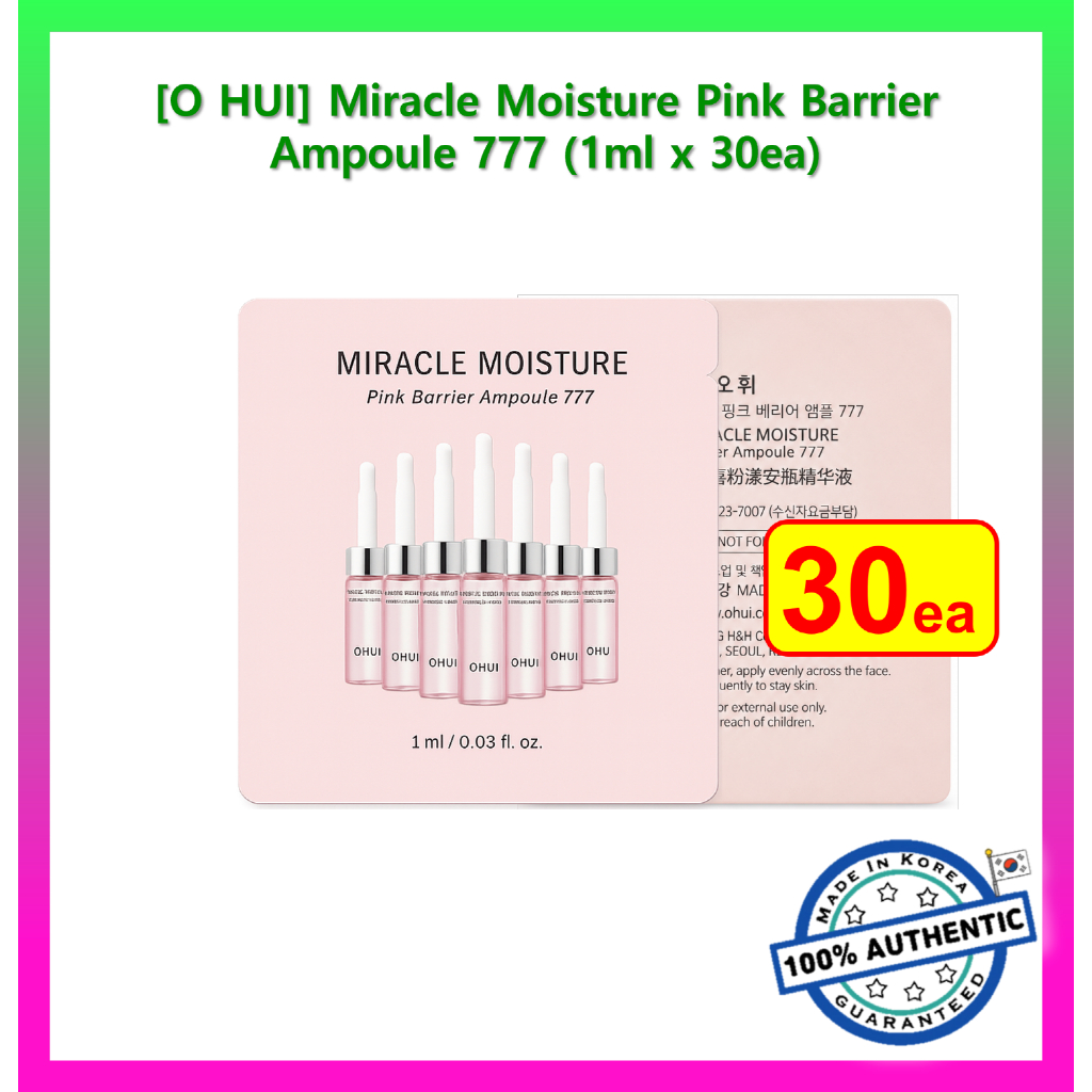 [O HUI] Miracle Moisture Pink Barrier Ampoule 777 (1ml x 30ea) #159