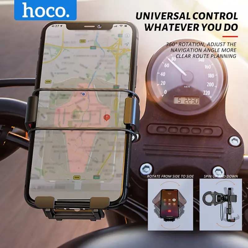 Hoco H82 ที่วางโทรศัพท์จักรยาน 360 องศาที่วางโทรศัพท์สําหรับจักรยานรถจักรยานยนต์ขาตั้งแฮนด์ยึดที่วาง